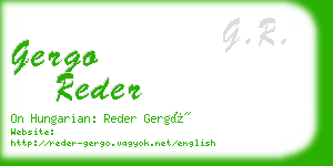 gergo reder business card